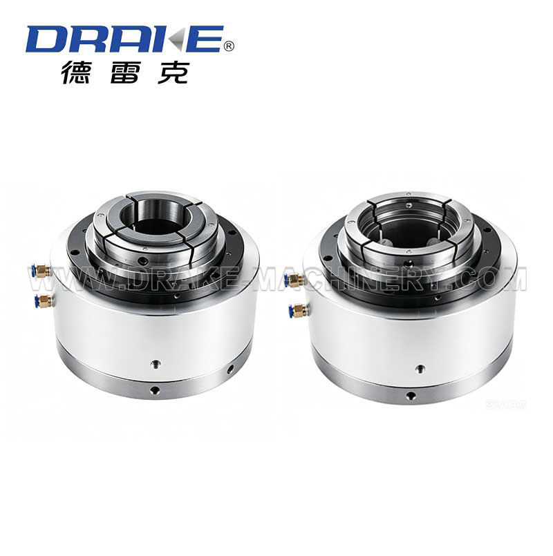 Pneumatic quick-acting rotary chucks; chucks for laser tube cutting and tube sealing machines.