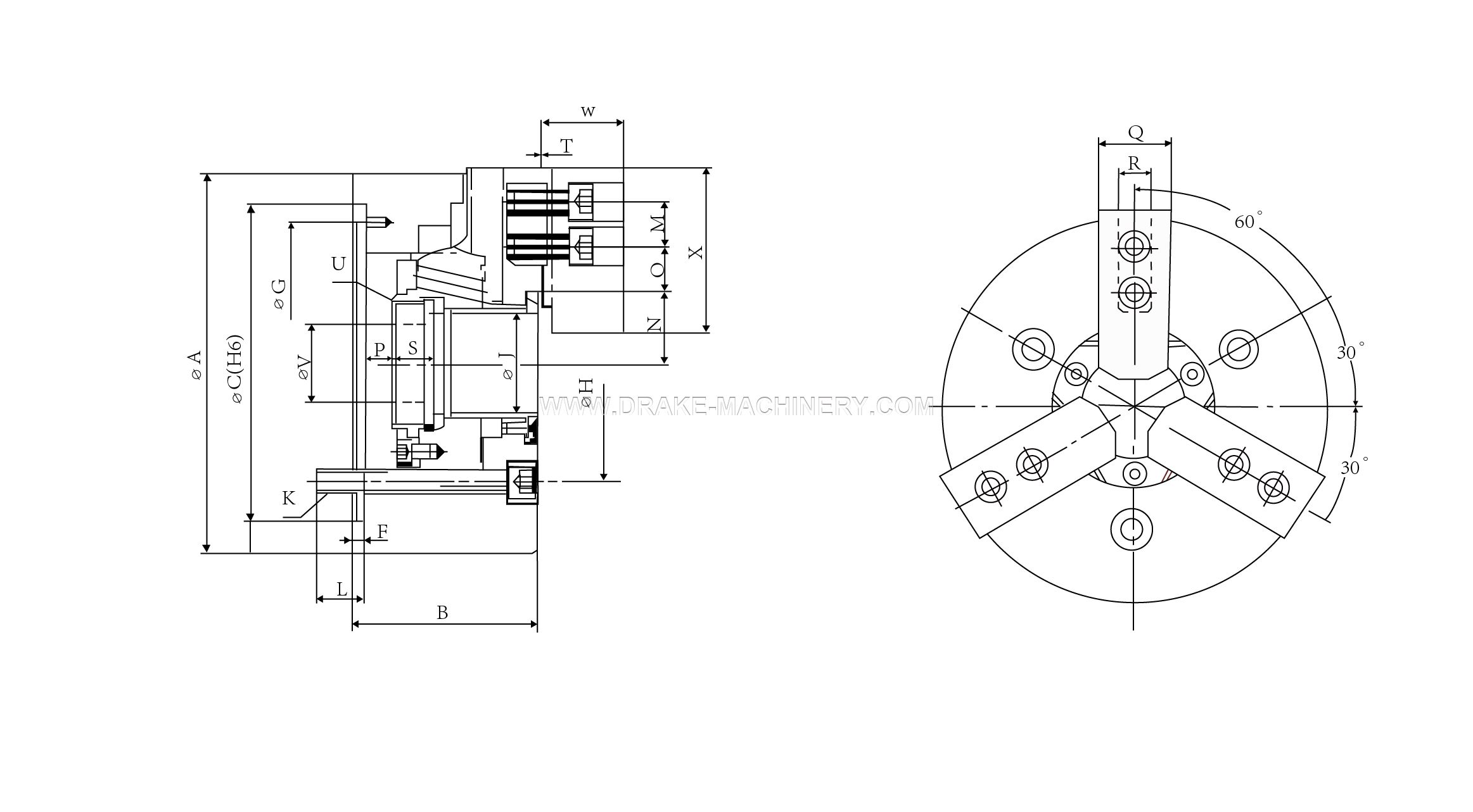 YK3-DK 3-Jaw large Thru-hole Power Chuck