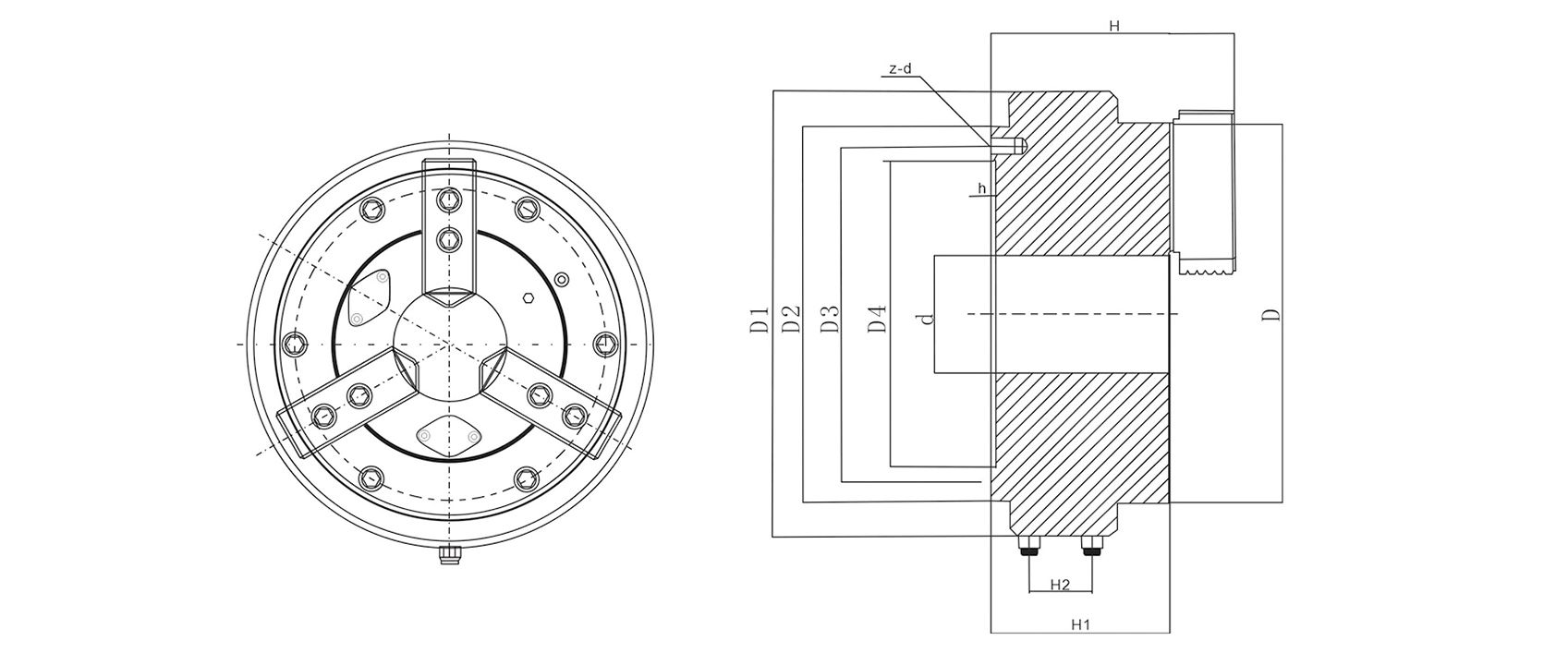 QZ3 Front Load Pneumatic Chuck